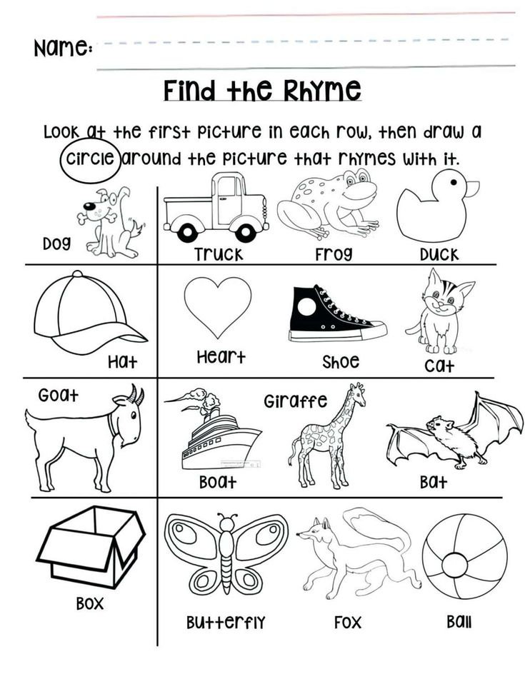 10 Printable Rhyming Worksheet For Kindergarten 