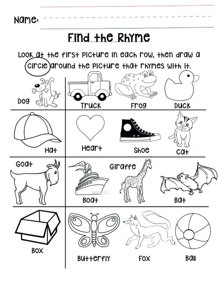 10 Printable Rhyming Worksheet For Kindergarten