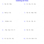 12 Best Images Of 6th Grade Combining Like Terms Worksheet