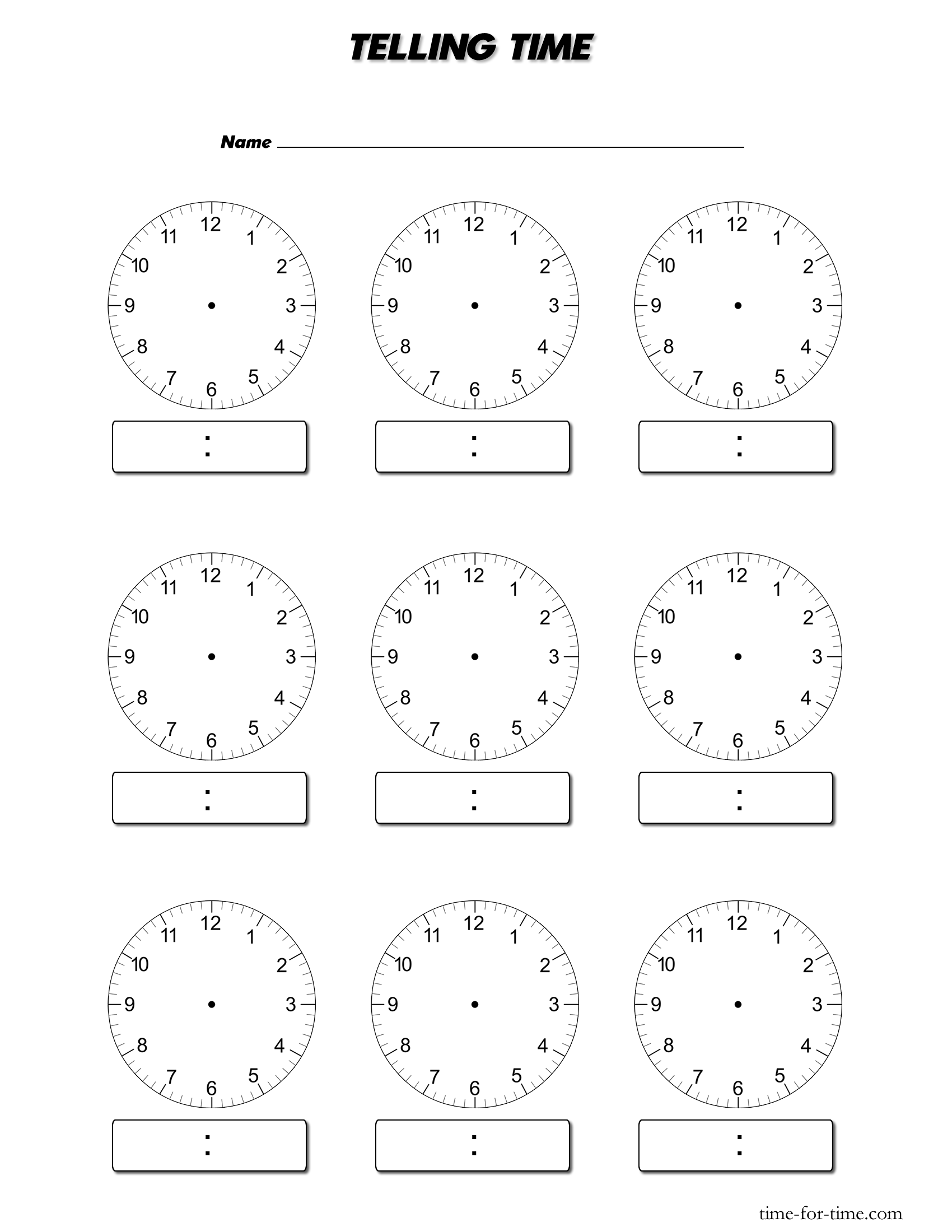 13 Best Images Of Time Worksheets PDF Blank Digital 