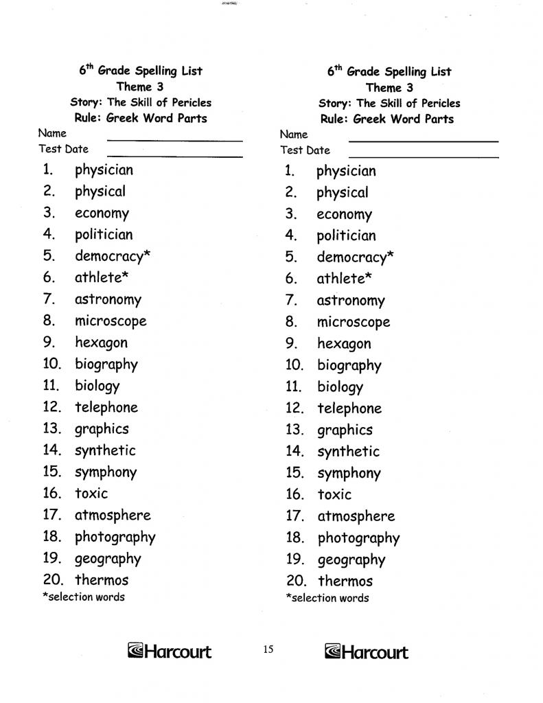 Printable Spelling Worksheets For 6th Grade | AlphabetWorksheetsFree.com