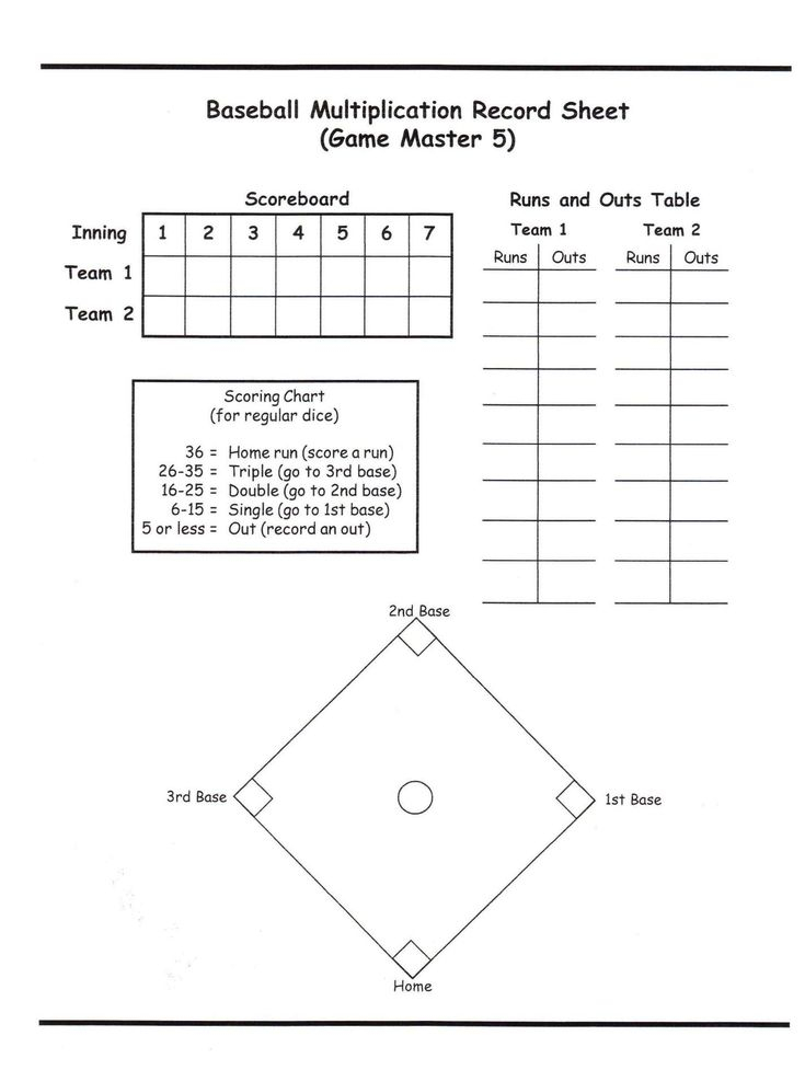 15 Math Baseball Worksheet