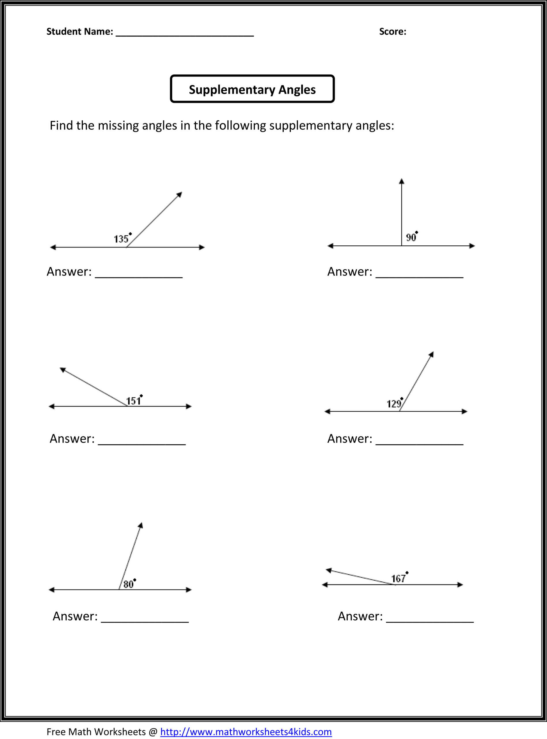 17 Best Images Of Geometry Angles Worksheet 4th Grade 