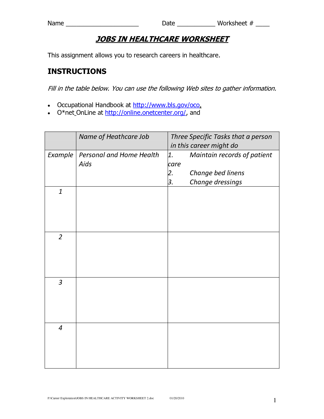 18 Best Images Of Elementary Career Worksheets 