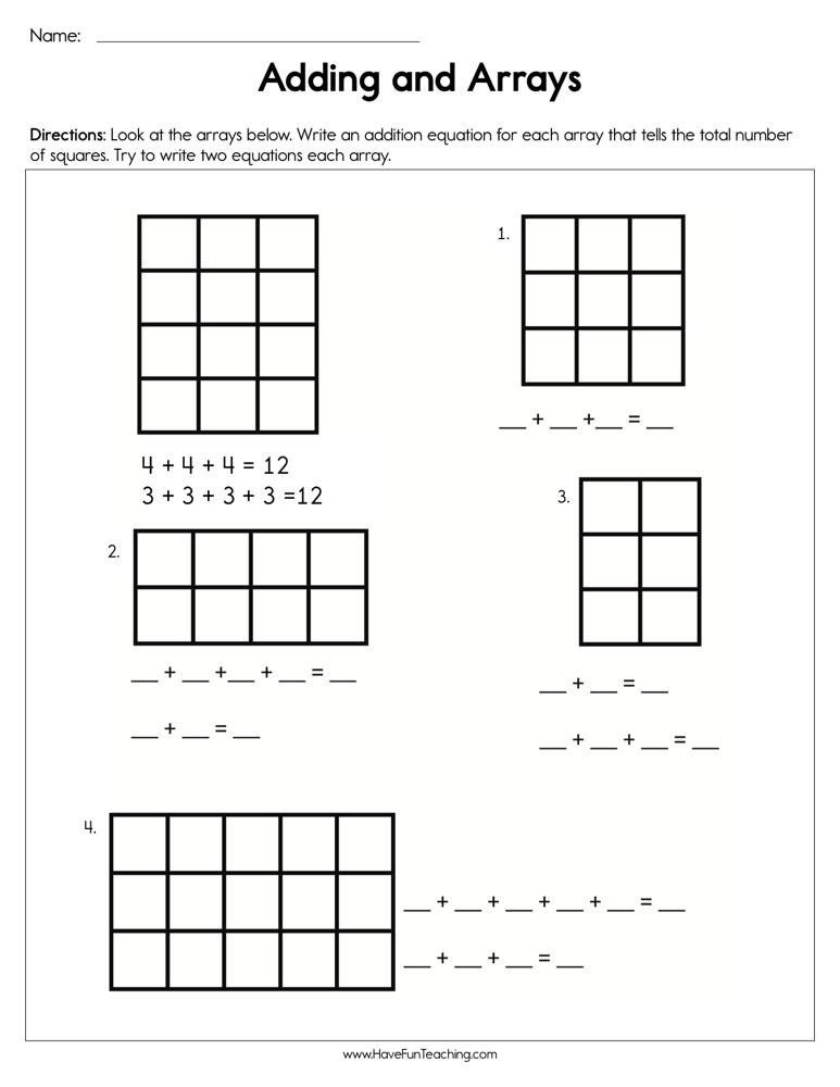 20 Array Worksheet 2nd Grade Printable Worksheet Template