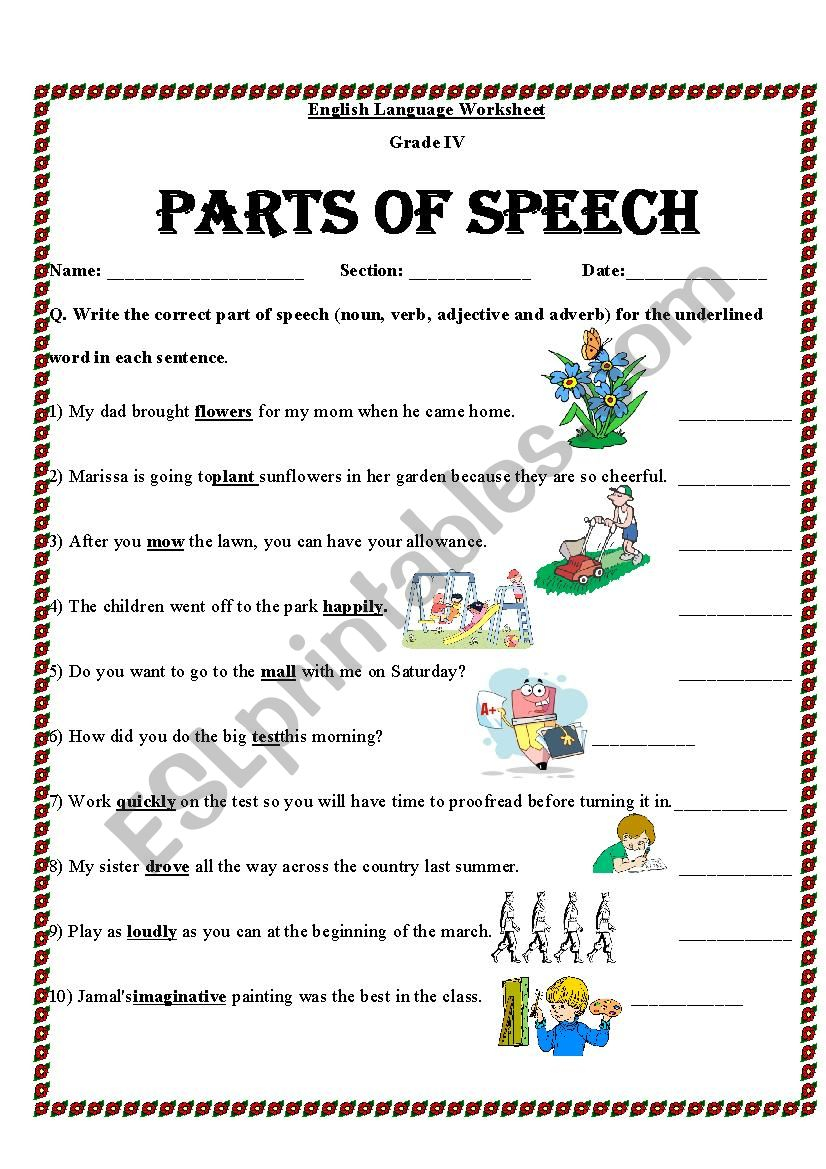 28 Esl Parts Of Speech Worksheet Free Worksheet Spreadsheet