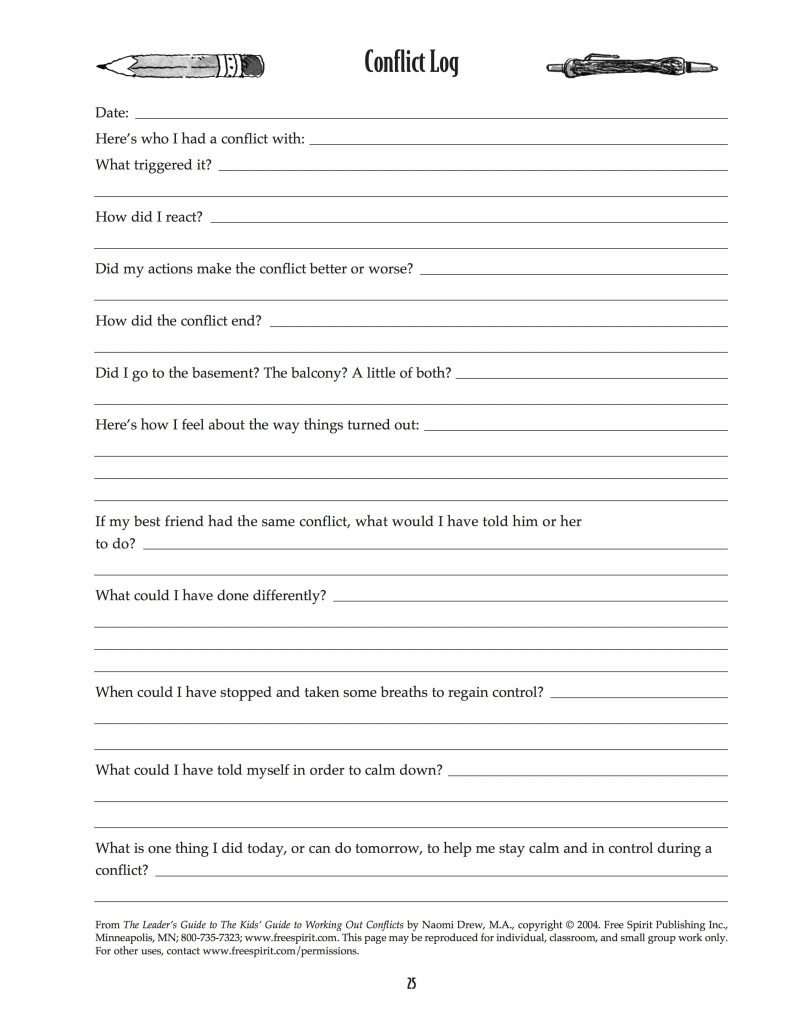 29 Conflict Resolution Worksheet For Adults Free