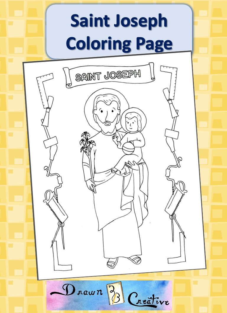 40 Days Of Free Lenten Printables Saint Joseph Coloring 