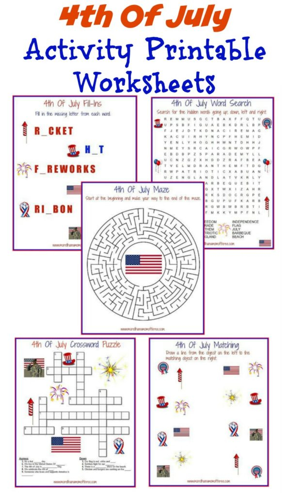 4th Of July Activity Printable Worksheets More Than A 