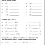 Absolute Value Worksheets Absolute Value Equations