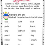 Adjectives Worksheets Adjective Worksheet Describing