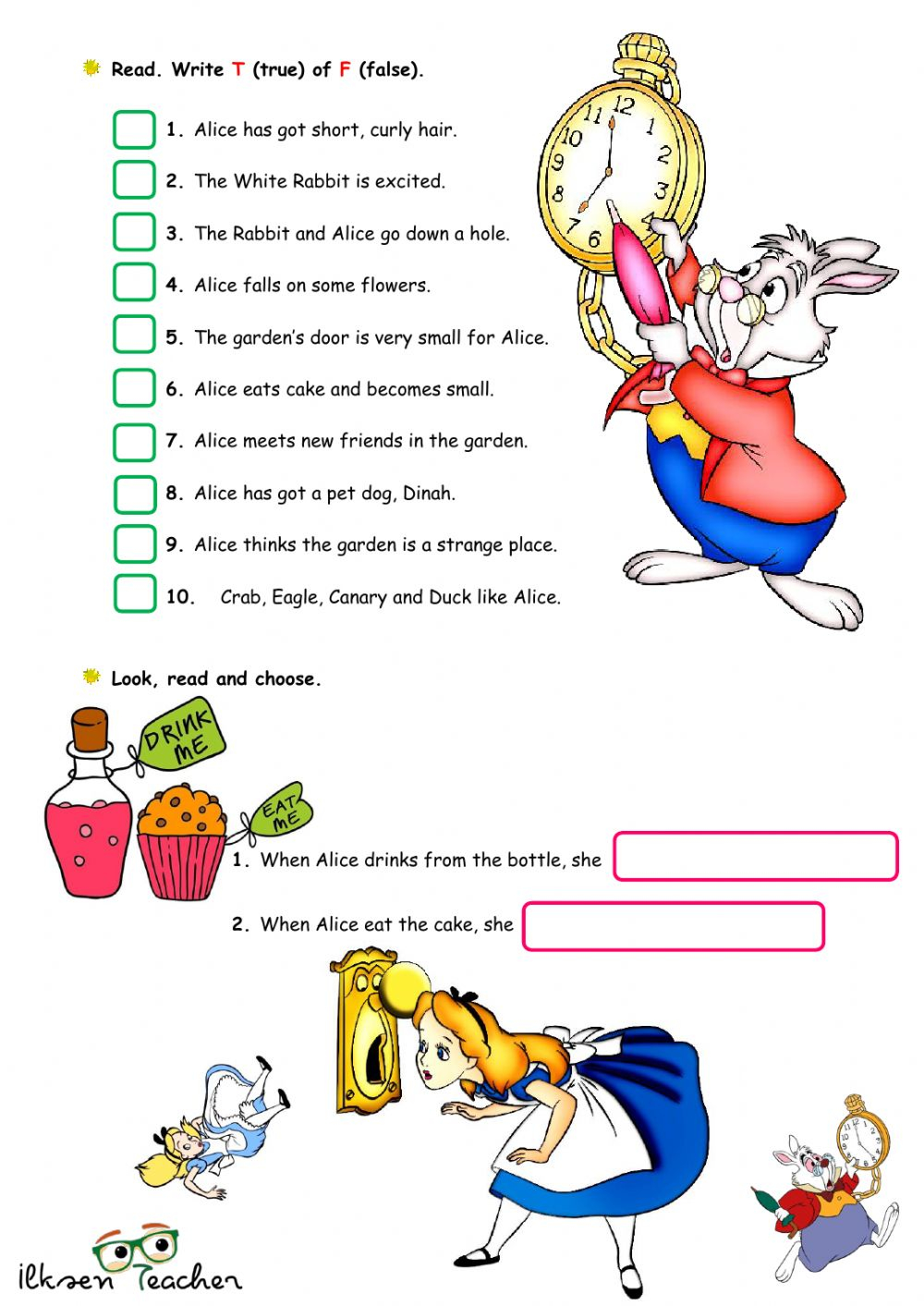 Alice In Wonderland Ch 1 Worksheet