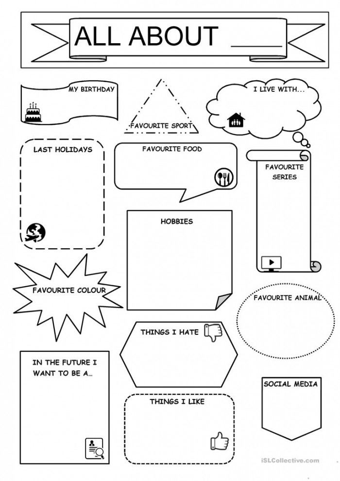 All About Me Worksheets 99Worksheets