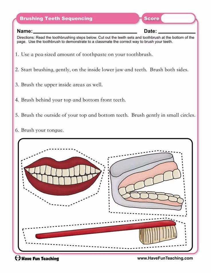Brushing Your Teeth Sequencing Worksheet Sequencing 