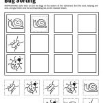 Bug Sorting Worksheet Kindergarten Worksheets Printable