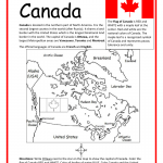 Canada Printable Handout With Map And Flag Geography