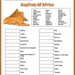 Capitals Of Africa Geography Worksheet