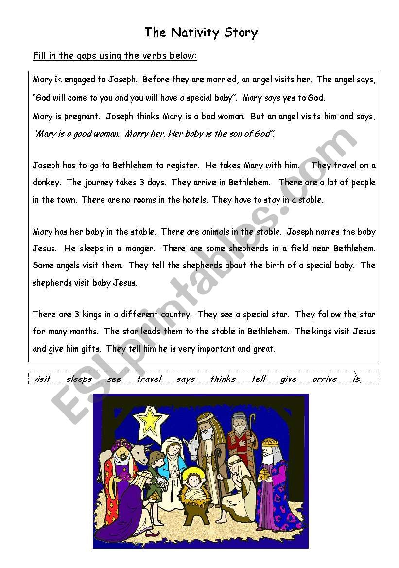 Christmas Nativity Story Worksheets 