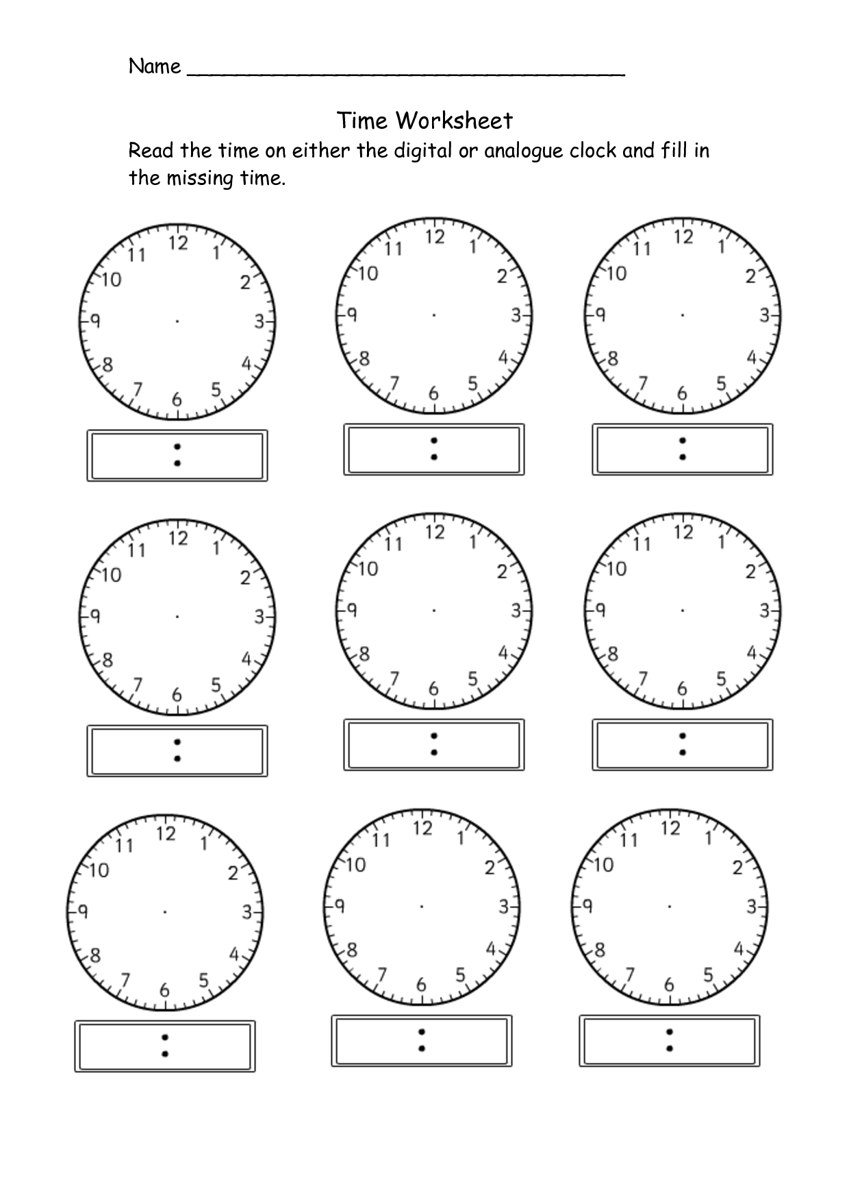 Clock Worksheet Time Worksheets Clock Worksheets Clock 