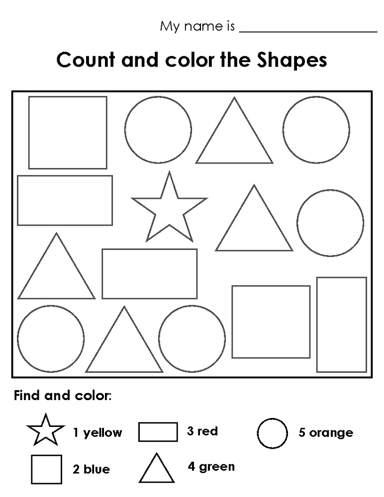 Color The Shape Worksheets Activity Shelter
