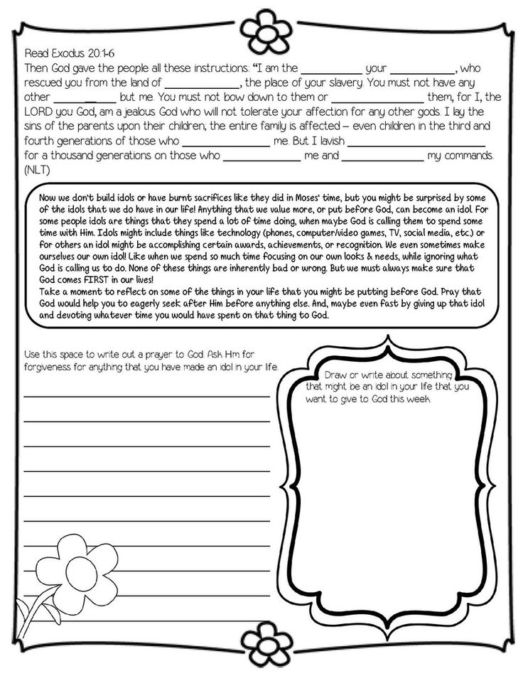 Coloring Pages Daily Devotional On The Ten Commandments 