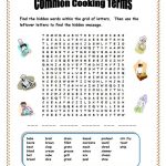 Common Cooking Terms Worksheet Free ESL Printable