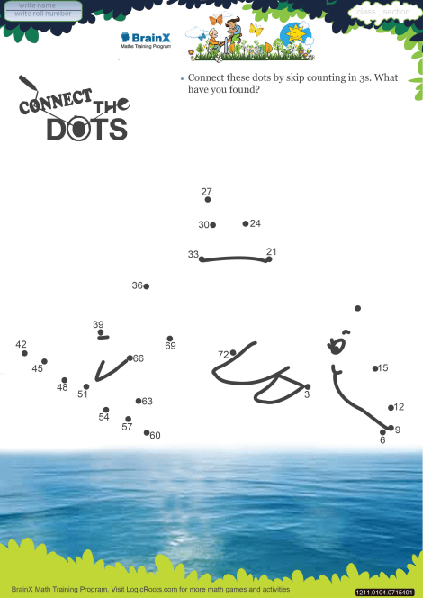 Connect The Dots Dolphin 1 Math Worksheet For Grade 1 