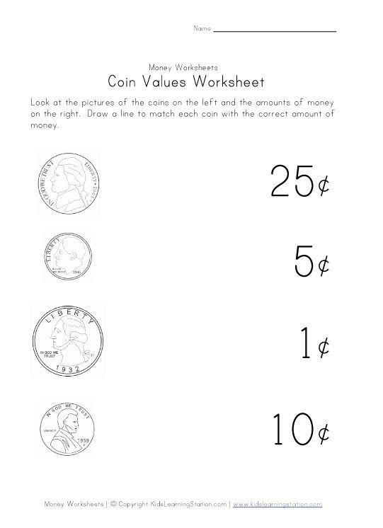 Counting Money Worksheet For Kindergarten Coins Worksheet