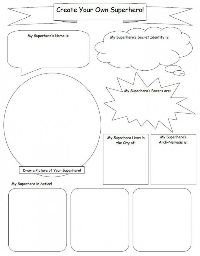 Create A Superhero Worksheets 99Worksheets