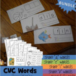 CVC Words Cut Paste Booklet BUNDLE Short A E I O U