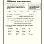 Denotation And Connotation Worksheet Denotation And