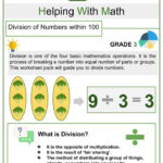 Division Of Numbers Within 100 3rd Grade Math Worksheets