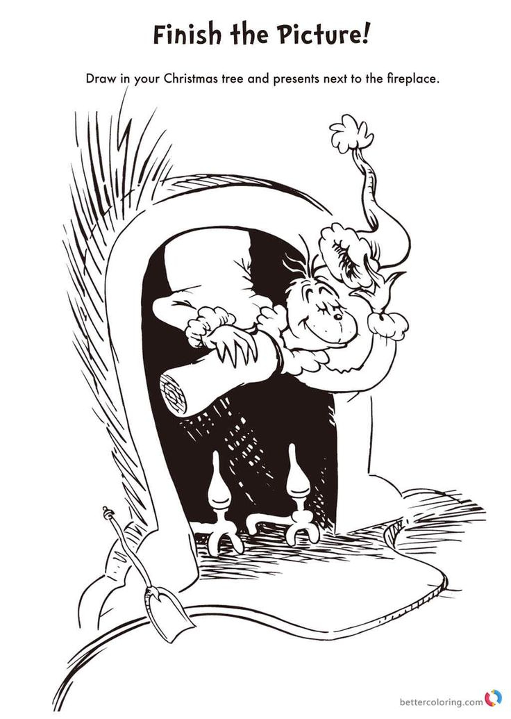 Dr Seuss Coloring Pages GRINCH Christmas Printable Dr