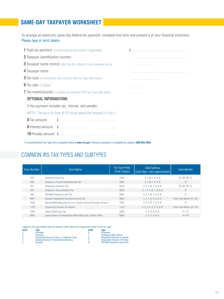 Eftps Business Phone Worksheet Printable Fill Online 