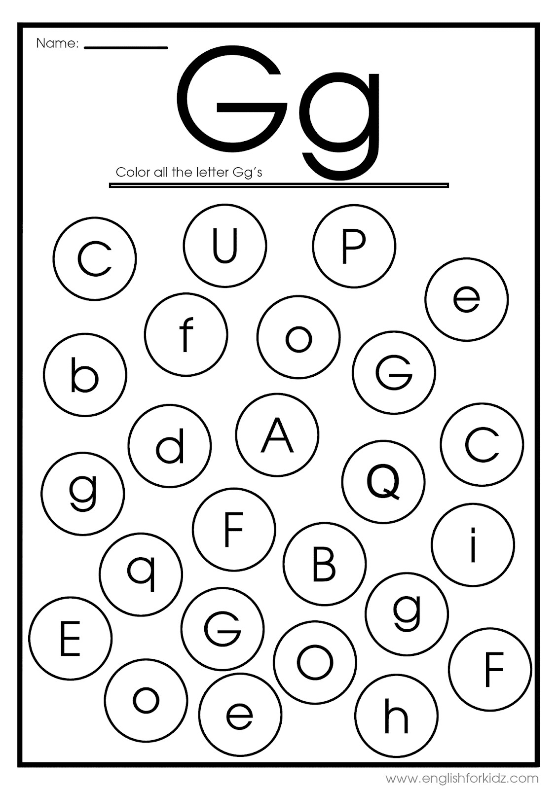 English For Kids Step By Step Letter G Worksheets Flash