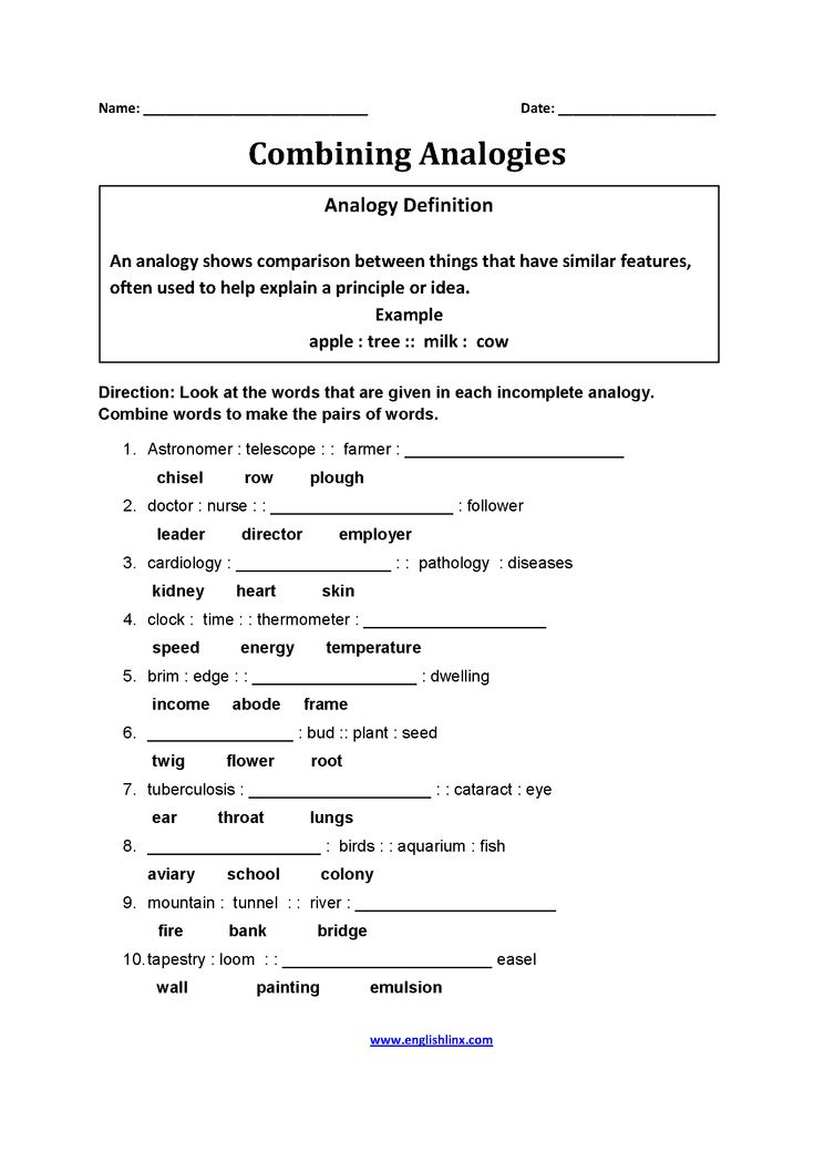Englishlinx Analogy Worksheets Word Analogies