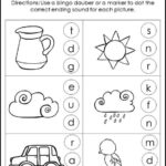 Final Sound Ending Sounds Worksheets For Kindergarten