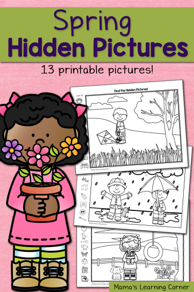 Find It Spring Hidden Picture Worksheets Mamas Learning