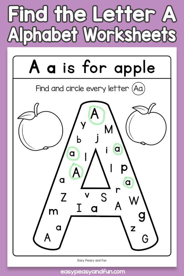 Find The Letter A Worksheets Easy Peasy And Fun Membership
