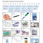 First Aid Items Worksheet