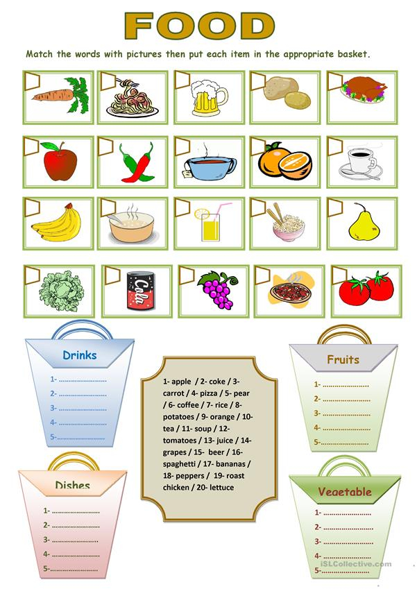 Food Worksheet Free ESL Printable Worksheets Made By 