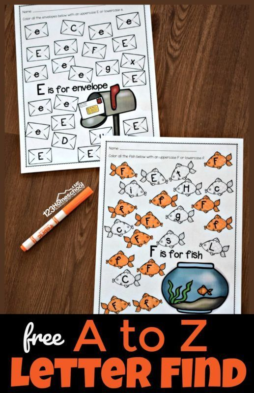 FREE A To Z Letter Find Worksheets Kindergarten Letters 