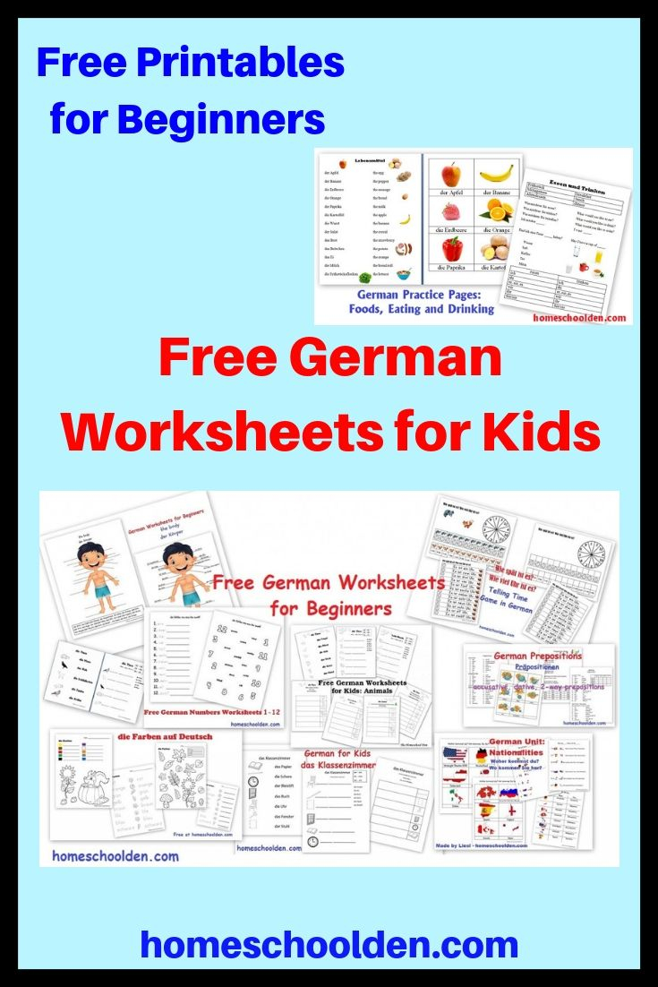 Free German Worksheets For Beginners Learning German