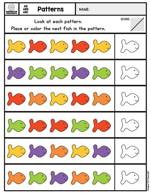 Free Pattern Worksheets For Preschool And Kindergarten 
