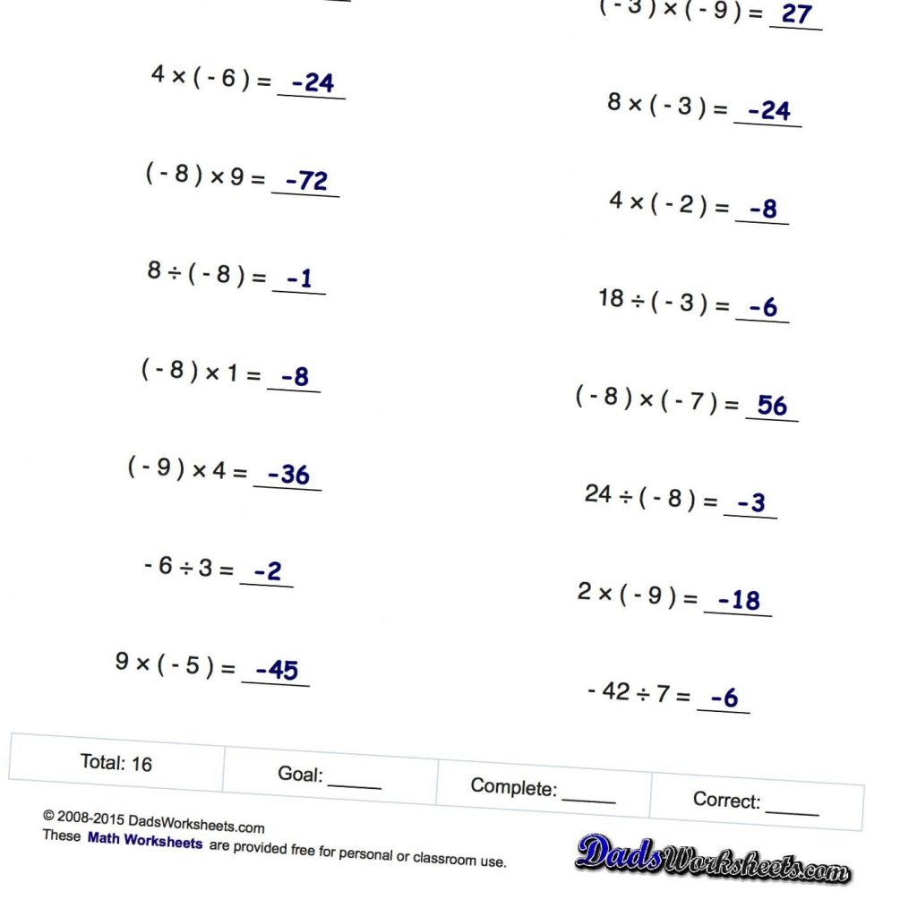 Free Printable 8Th Grade Math Worksheets With Answer Key