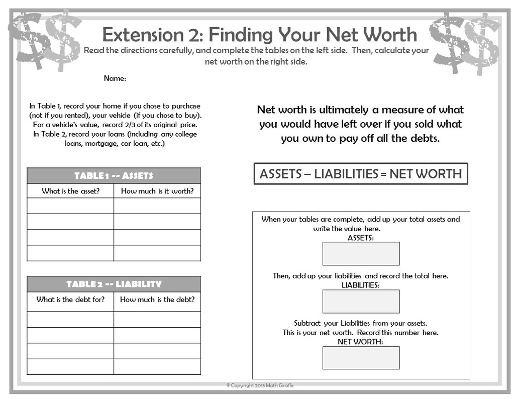 Free Printable Consumer Math Worksheets For High School 