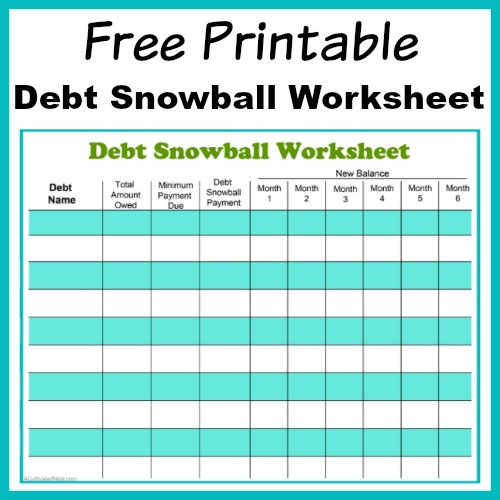 Free Printable Debt Snowball Worksheet Pay Down Your Debt 