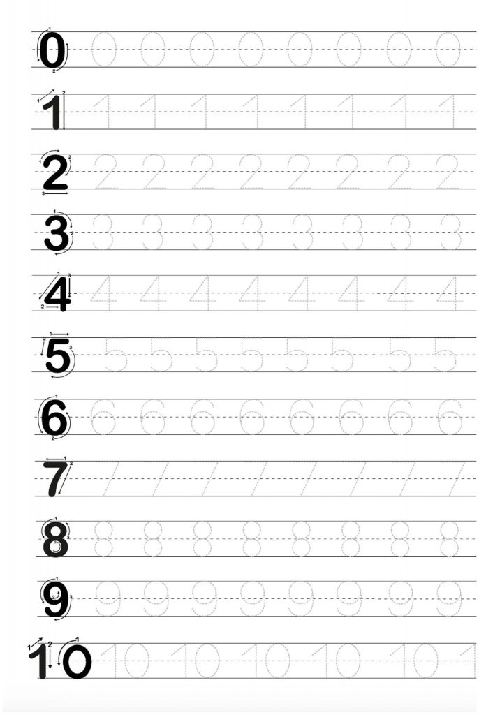 Free Printable For Tracing Letters Numbers Tracing