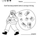 Free Printable Holiday Worksheets Kindergarten Santa