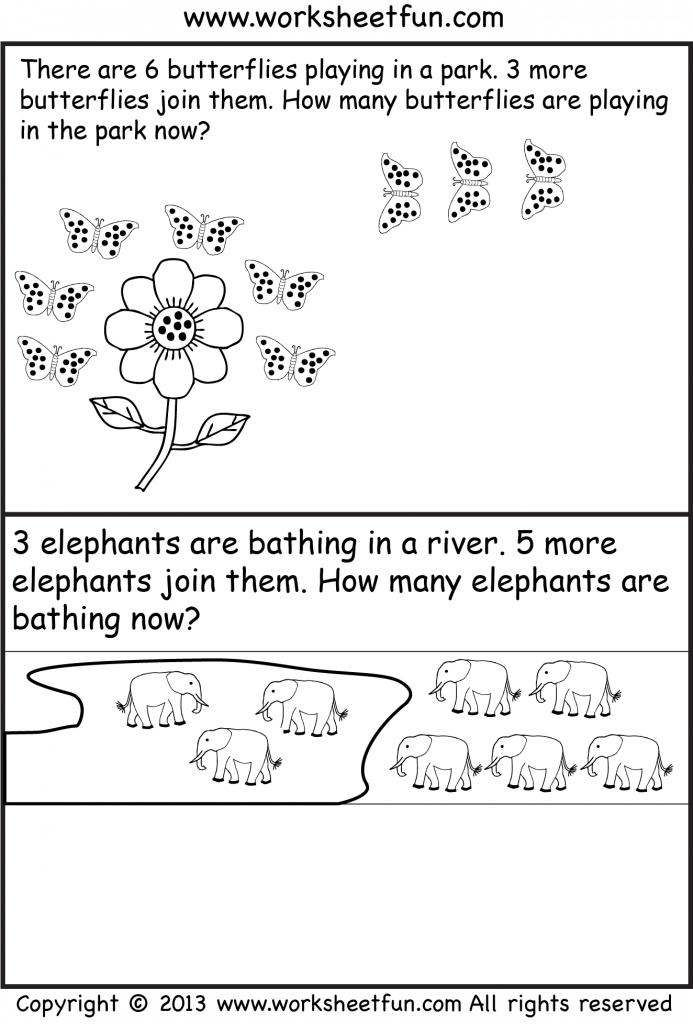 Free Printable Kindergarten Story Math Problems Picture